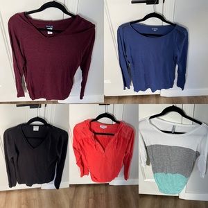 5 long sleeved MATERNITY tops! Size M lightly used